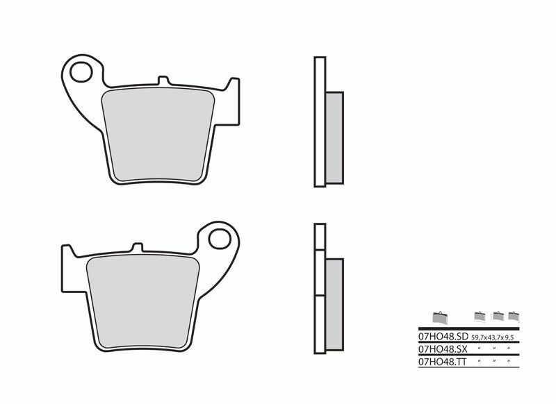 Pastillas de freno sinterizadas de competición Brembo 07HO48SX BREMBO 07HO48SX