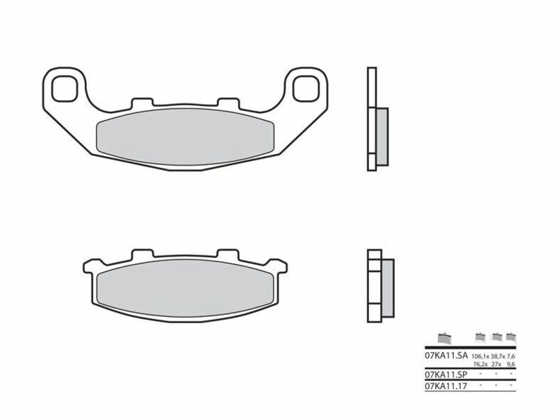 Pastillas de freno orgánicas Brembo 07KA1117 BREMBO 07KA1117