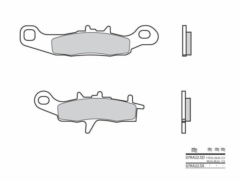 Pastillas de freno sinterizadas de competición Brembo 07KA22SX BREMBO 07KA22SX