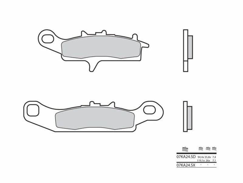 Pastillas de freno sinterizadas de competición Brembo 07KA24SX BREMBO 07KA24SX