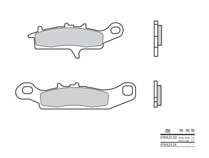 Pastillas de freno sinterizadas de competición Brembo 07KA25SX BREMBO 07KA25SX
