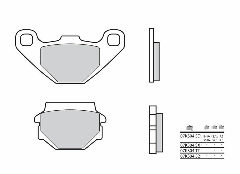 Pastillas de freno sinterizadas de competición Brembo 07KS04SX BREMBO 07KS04SX