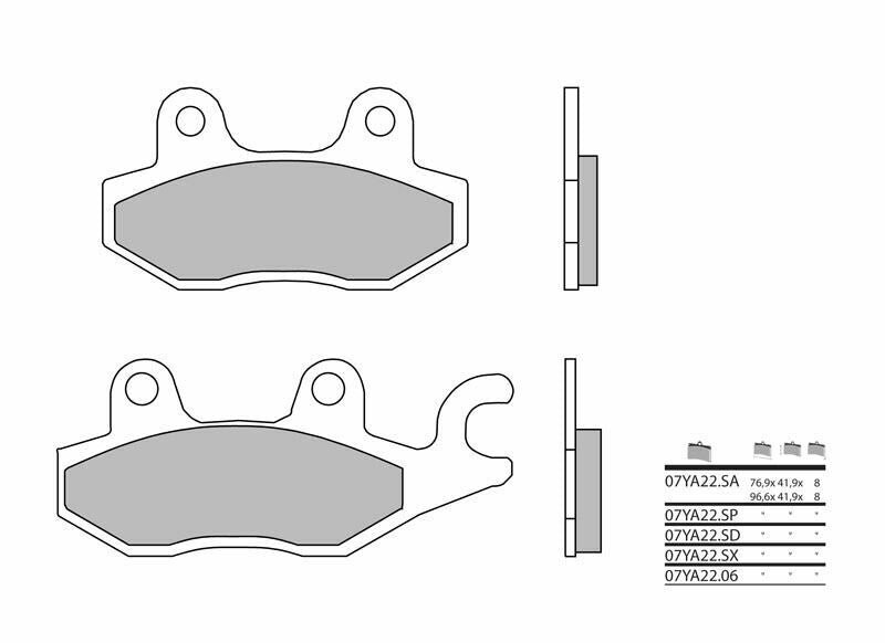 Pastillas de freno sinterizadas de competición Brembo 07YA22SX BREMBO 07YA22SX
