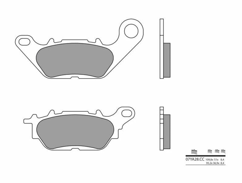 Pastillas de freno orgánicas Brembo 07YA28CC BREMBO 07YA28CC