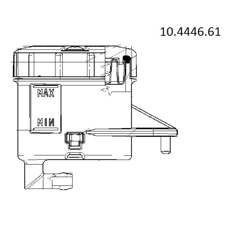 Depósito para bomba Brembo salida 90º soporte horizontal agujero grande BREMBO 10444661