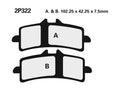 Juego pastillas de freno NISSIN 2P322ST Del. Daytona R / Panigale NISSIN 2P-322ST