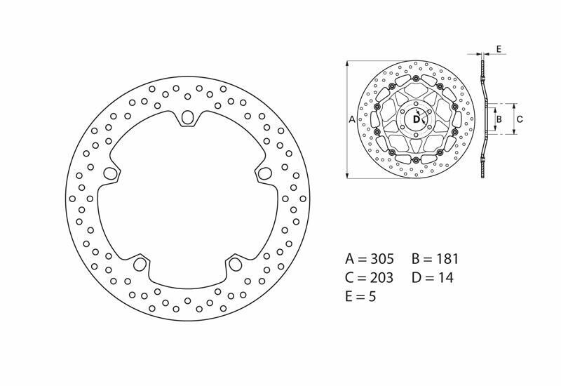 Disco de freno BREMBO fijo oro - 68B407D6 BREMBO 68B407D6