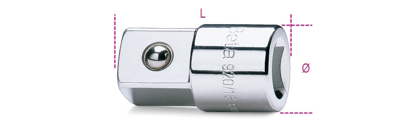 Llave de vaso BETA, cromada, con cuadradillo hembra de 1/2'' y macho de 3/4'' BETA 9200814