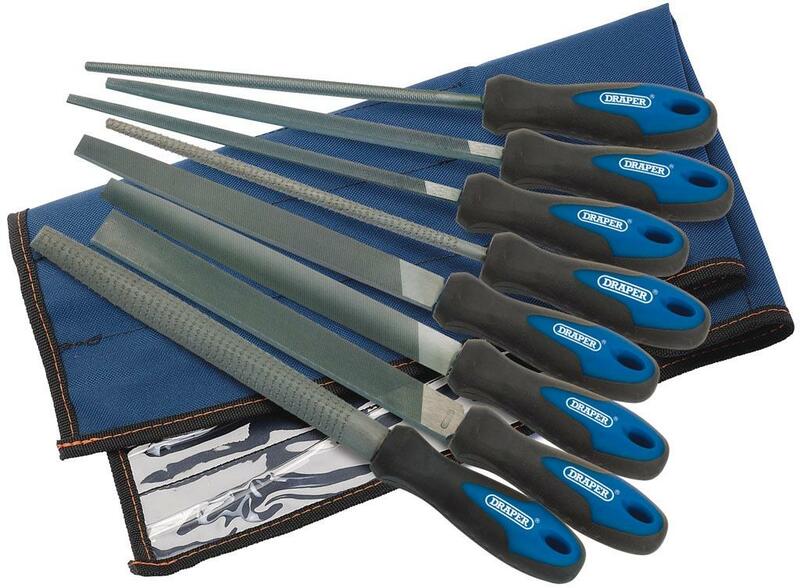 Juego de 6 limas planas y escofinas DRAPER 8uds x 200mm DRAPER 44961
