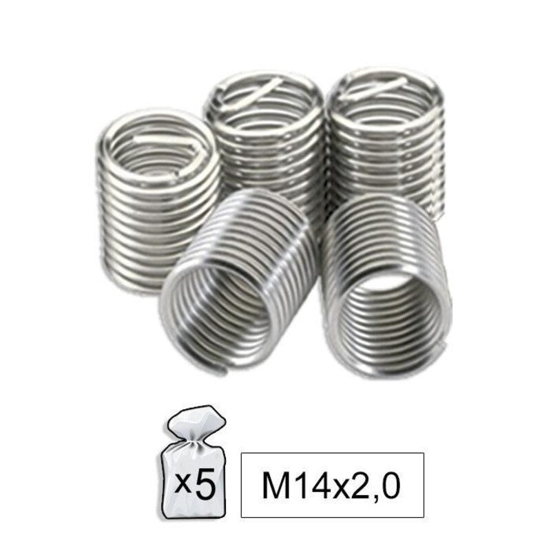 Set de 5 Helicoides M14x2.0 para reparación rosca bujía JBM 52022 JBM 52022