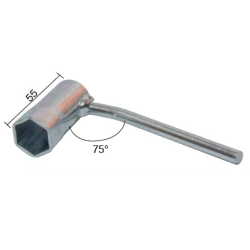 Llave de bujía para ciclomotores 2T con cilindro inclinado Hex. 21mm BUZZETTI 4804