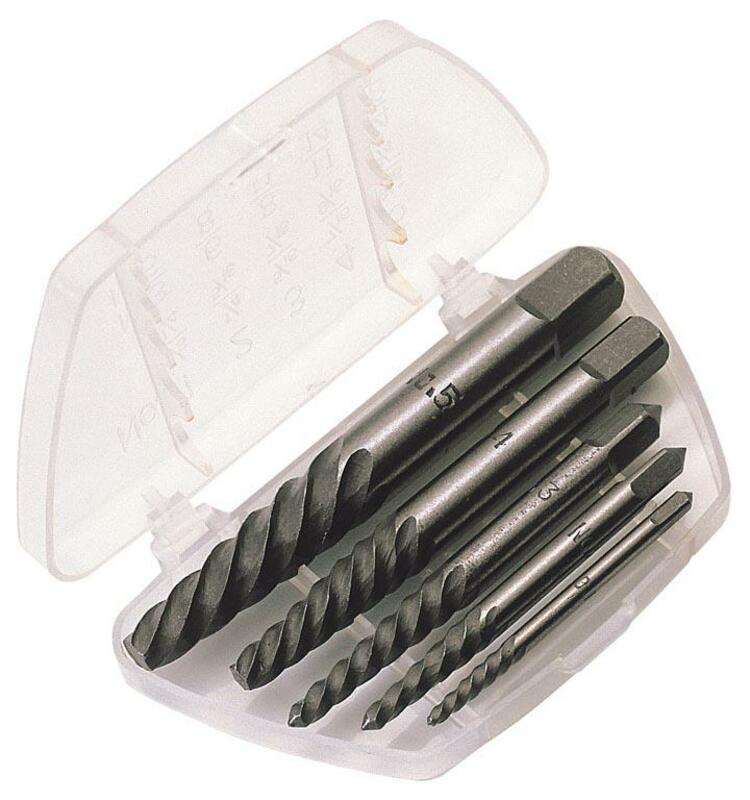 Kit de 5 extractores de tornillo acero de carbono DRAPER 3-18mm DRAPER 42560