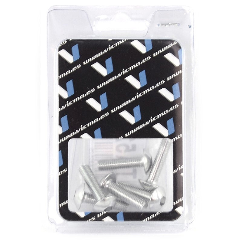 Kit 6 tornillos allen c/alomada M5x20mm. Plata V PARTS JY-HWSA/IBE18