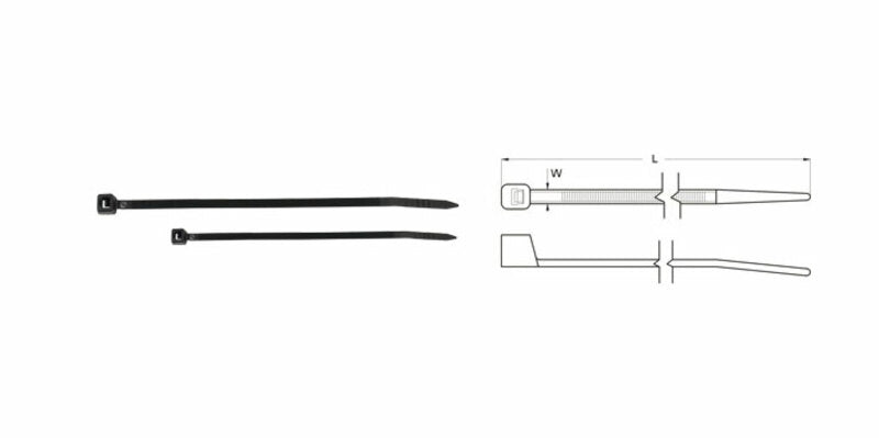 Bridas de nylon BIHR 7,6 x 250mm negro BIHR K-250HU