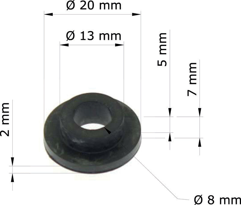 Silentblocs Honda (x10) XR650L 94-08/depósito 33718-GE2-690 GRM-115/10 TOURMAX GRM-115/10