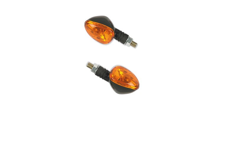 Juego de intermitentes V Parts brazo corto negro, Cristal Ambar V PARTS ST-6146S-BLACK-A-21W