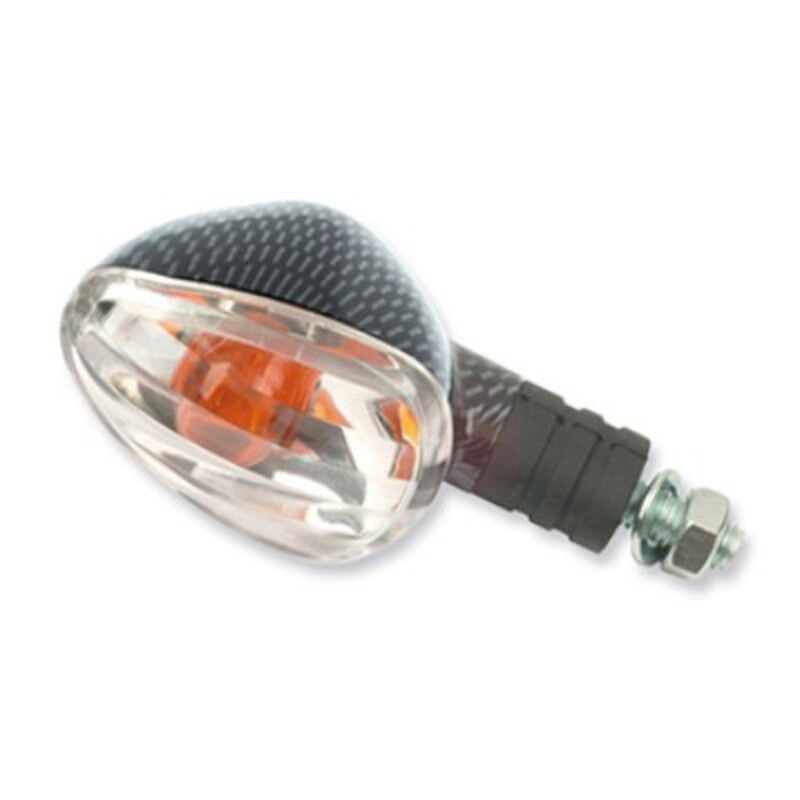 Juego de intermitentes universales V PARTS brazo corto - Carbono / Transparente V PARTS ST-6146S-CAR-TRA-10W