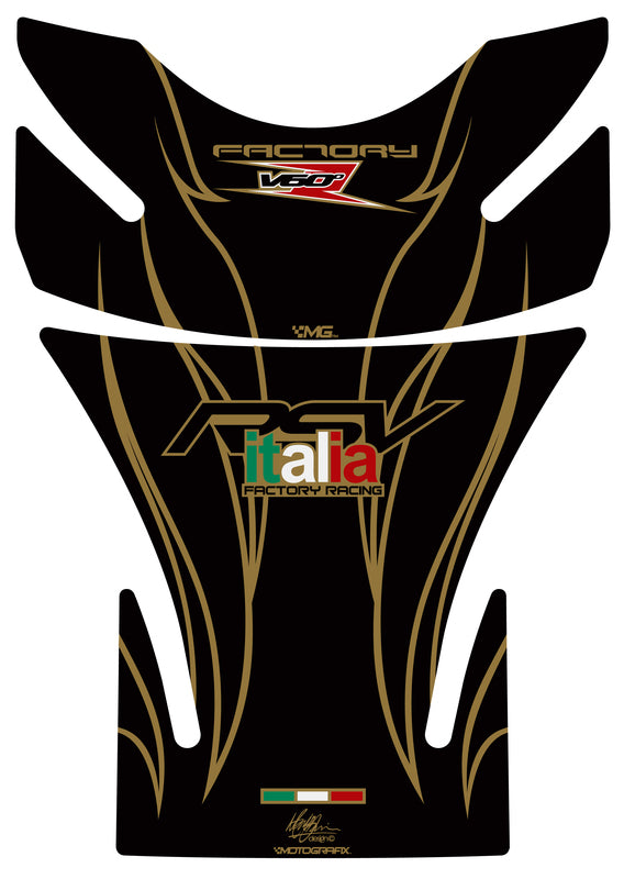 Protector de depósito Motografix RSV,RSV4 negro/oro MOTOGRAFIX TA017KA