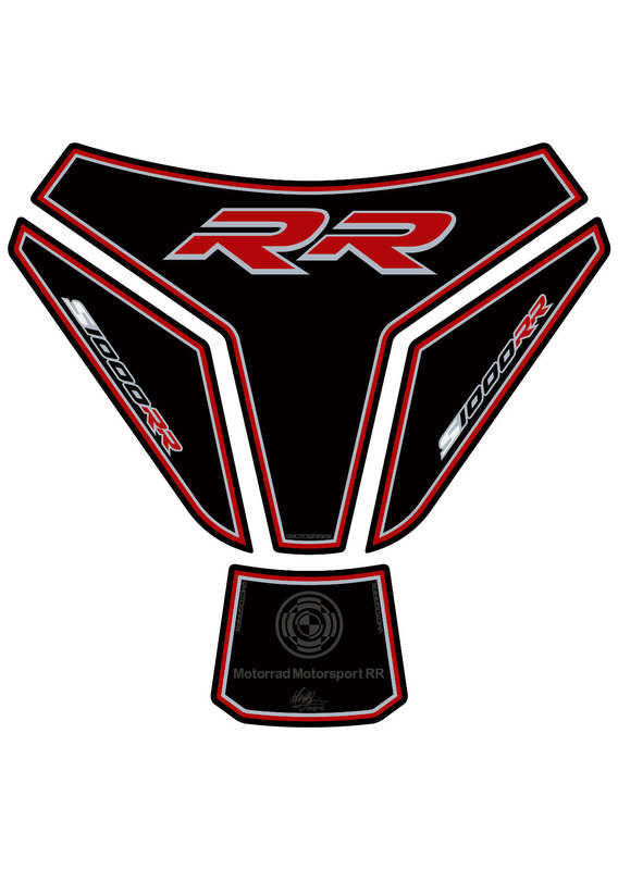 Protector de depósito Motografix BMW S1000RR 4 piezas negro/rojo MOTOGRAFIX TB023KR