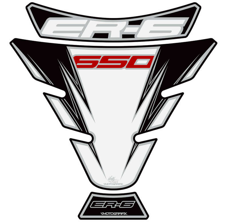 Protector de depósito Motografix Kawasaki ER6F 3 piezas blanco MOTOGRAFIX TK017W