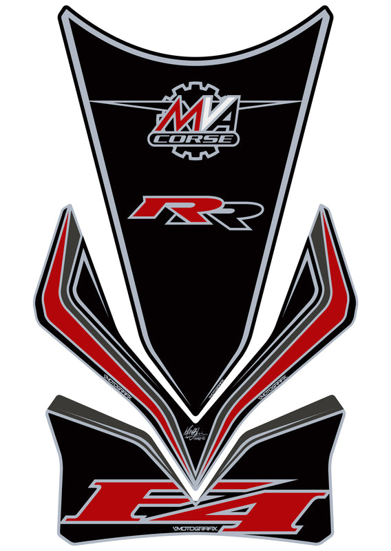 Protector de depósito Motografix MV AGUSTA F4RR 3 piezas negro MOTOGRAFIX TM004K