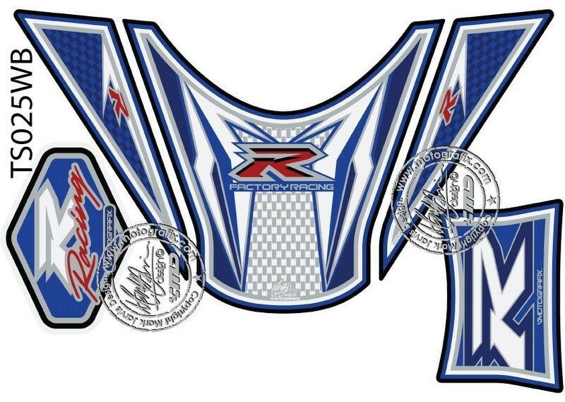 Protector de depÃ³sito Motografix GSX-R1000 blanco/azul MOTOGRAFIX TS025WB