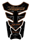 Protector de depósito Motografix TRIUMPH Triple negro/naranja 4 piezas MOTOGRAFIX TT014KO
