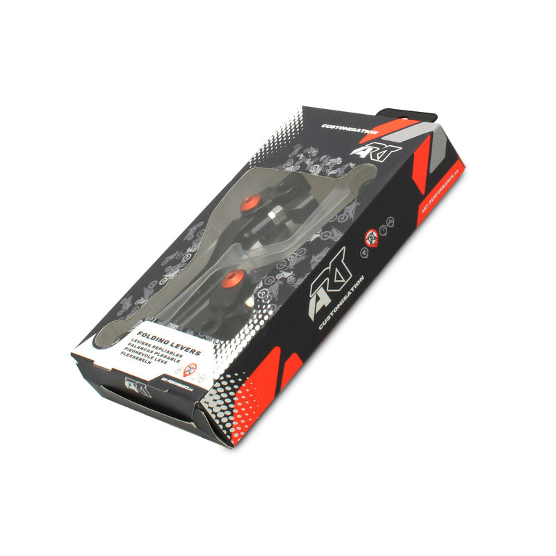 Juego de manetas articuladas ART Negro/Naranja KTM ART MX7284-MX8283-OR