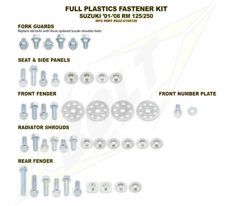Kit tornillería de plástica Bolt SUZ 01-08 RM125/250 BOLT SUZ-0108120