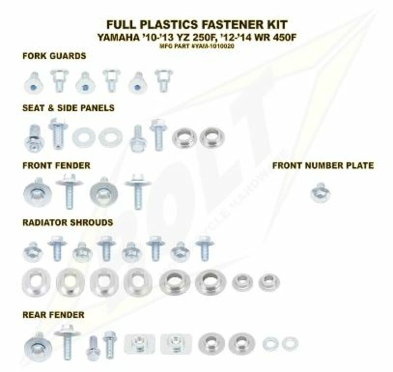 Kit tornillería de plástica Bolt 10-13 YZ250F 12-13 WR450F BOLT YAM-1010020