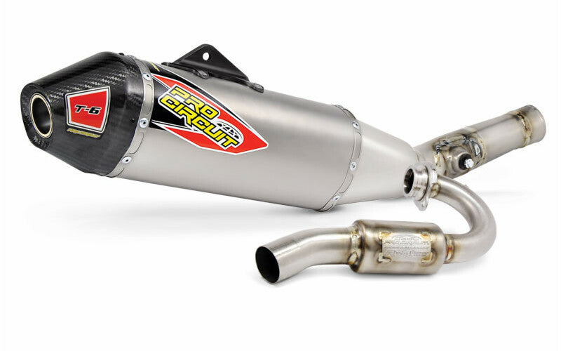 Linea completa escape Pro Circuit T-6 KTM SX-F250: acero inox, Silencioso de titanio PRO CIRCUIT 0151625H