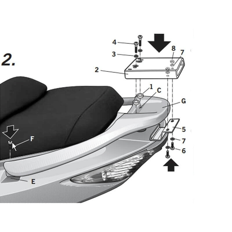 Fijaciones SHAD KYMCO XCITING 500 R/ABS 05-10 SHAD K0XC55ST