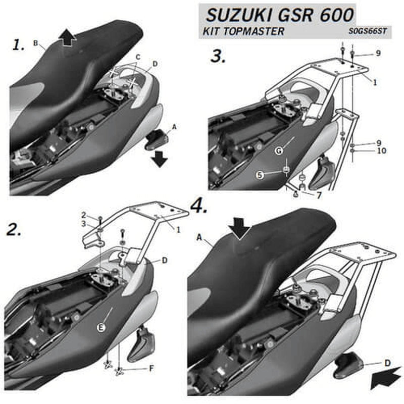 Fijaciones Top SHAD Suzuki GSR 600'06 SHAD S0GS66ST