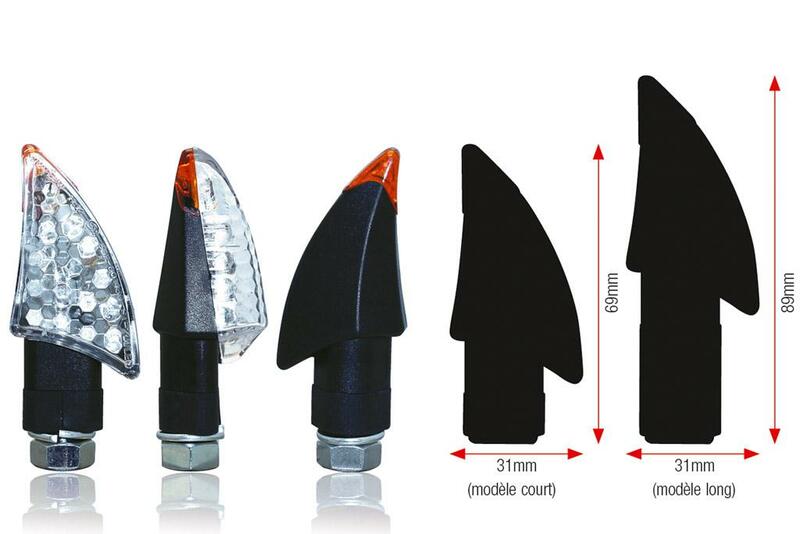 BIHR Blade LED Indicators Short Black Universal BIHR A10-50040