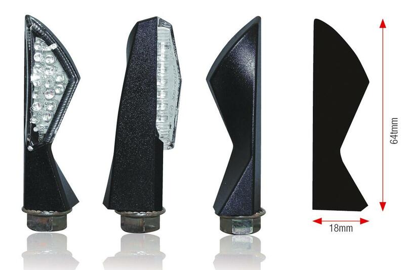 BIHR Asym LED Indicators Black Universal BIHR ST-217