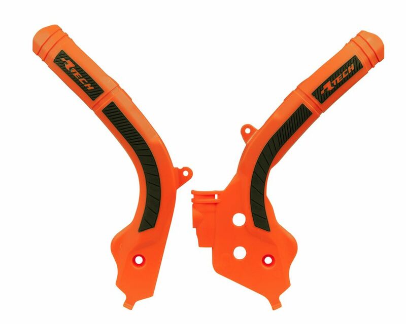 Protector de Chasis Bi-Material RACETECH Naranja / Negro RACETECH R-PRTKTMARNR1