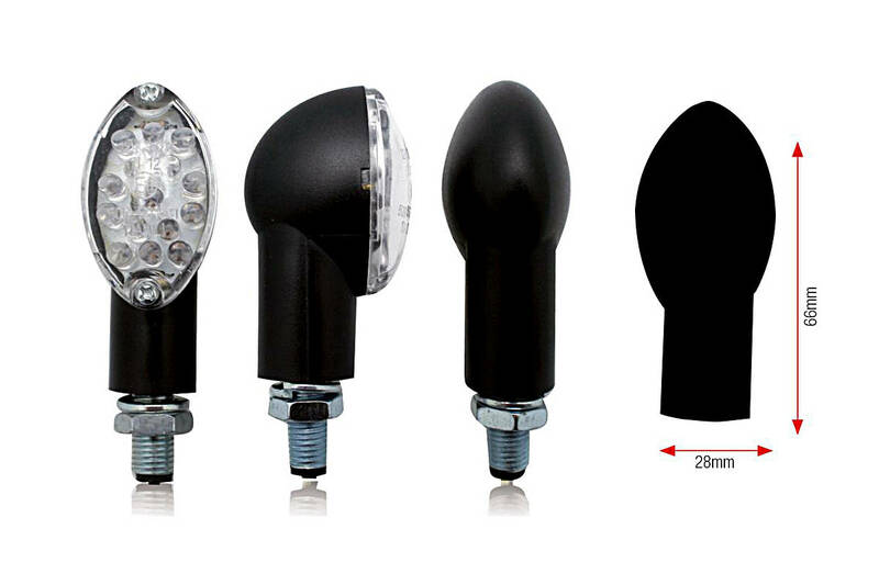 BIHR Oval LED Indicators Black Universal BIHR 003-7
