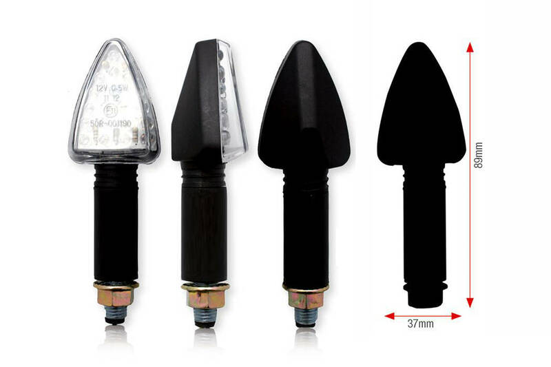 BIHR Tri LED Indicators Long Black Universal BIHR 007-2