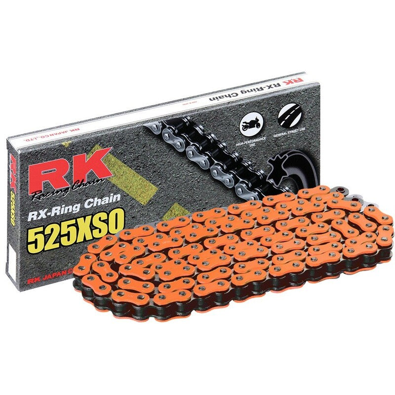 Cadena RK FO525XSO con 112 eslabones naranja RK DD525XSO-112