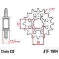 Piñón con goma anti-ruido JT SPROCKETS acero 1904 - 525 JT SPROCKETS JTF1904.16RB