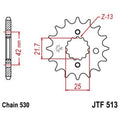 Piñón con goma anti-ruido JT SPROCKETS acero 513 - 530 JT SPROCKETS JTF513.18RB