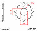 Piñón JT SPROCKETS acero estándar 565 - Paso 520 JT SPROCKETS JTF565.15