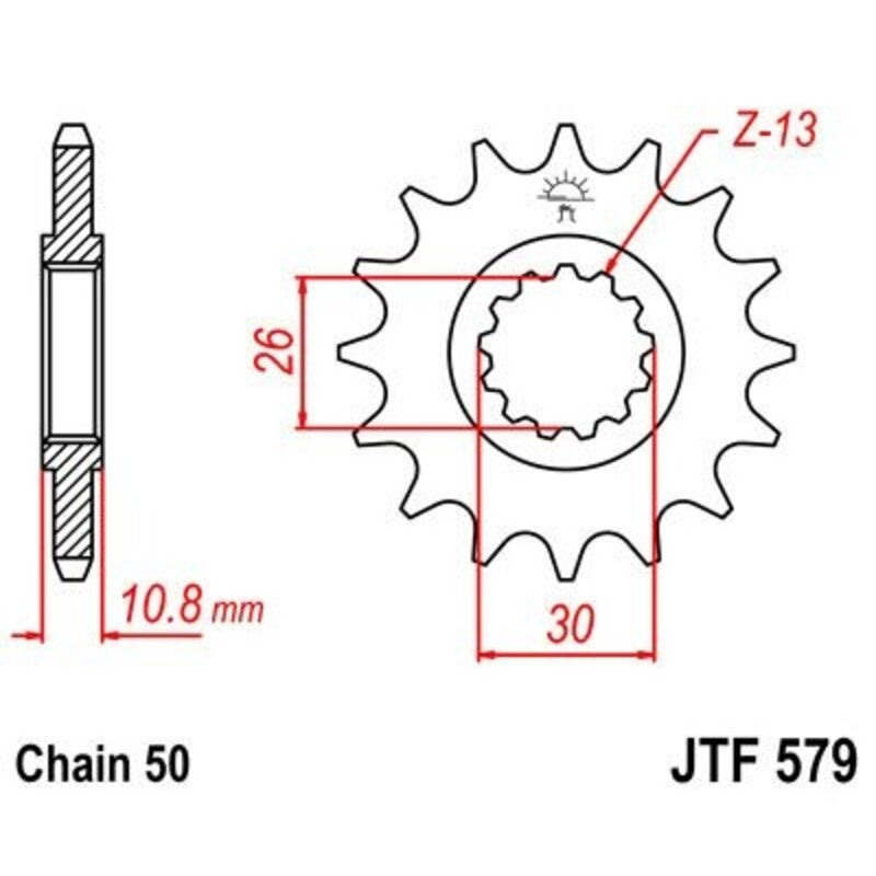 Piñón con goma anti-ruido JT SPROCKETS acero 579 - 530 JT SPROCKETS JTF579.17RB