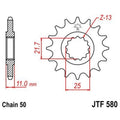 Piñón con goma anti-ruido JT SPROCKETS acero 580 - 530 JT SPROCKETS JTF580.17RB