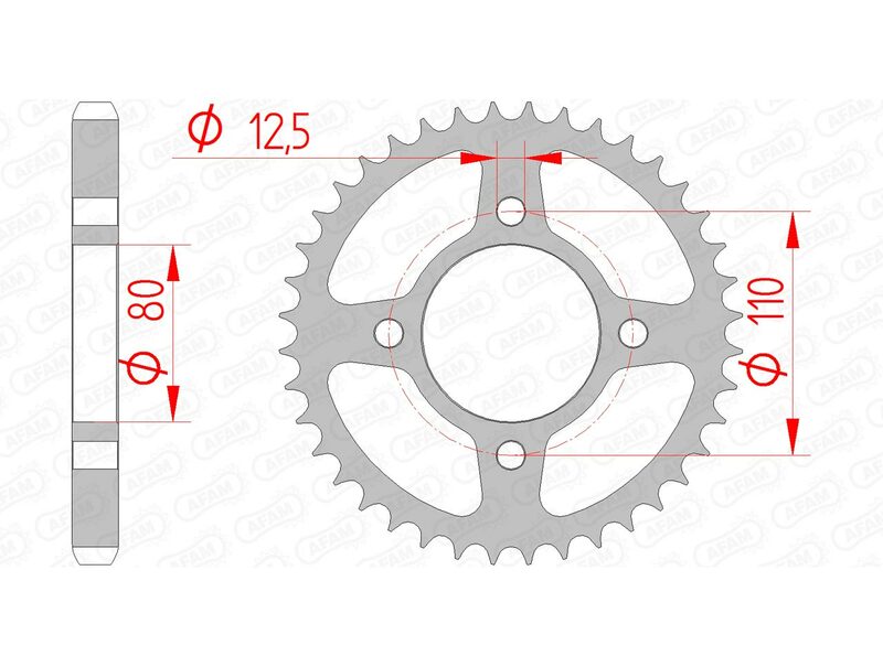 Corona AFAM acero estándar 10603 - Paso 530 AFAM 10603-39