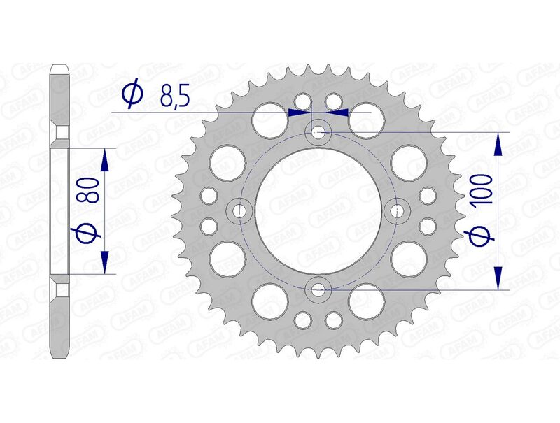 Corona AFAM aluminio ultraligera 11101 - Paso 420 AFAM 11101N-36