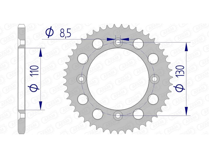 Corona AFAM aluminio ultraligera 11104 - Paso 420 AFAM 11104N-56