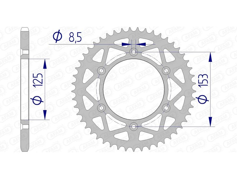 Corona AFAM aluminio ultraligera 11212 - Paso 520 AFAM 11212N-52