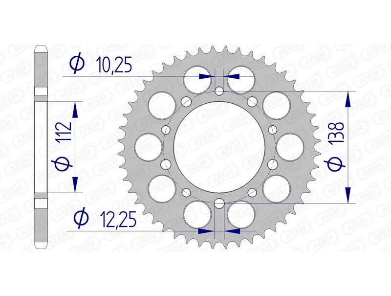 Corona AFAM aluminio ultraligera 11509 - Paso 520 AFAM 11509-43