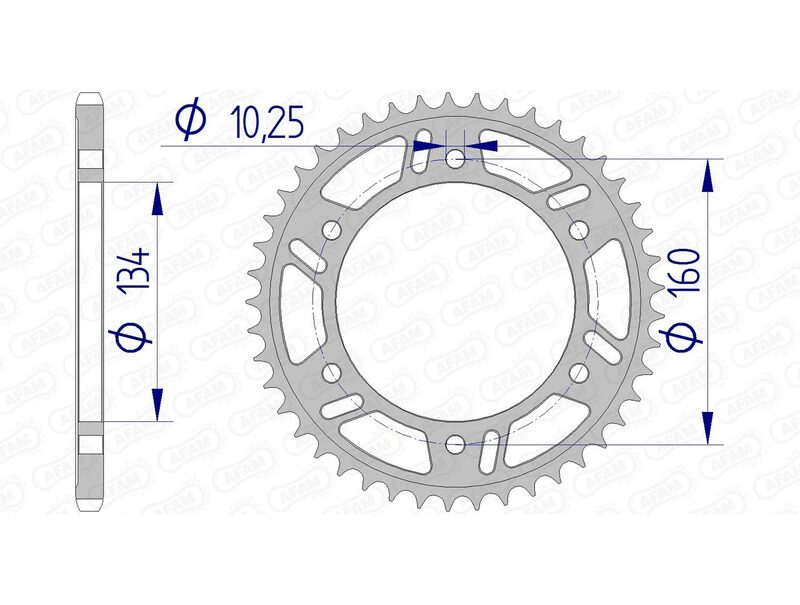 Corona AFAM aluminio ultraligera 11618 - Paso 520 AFAM 11618-44